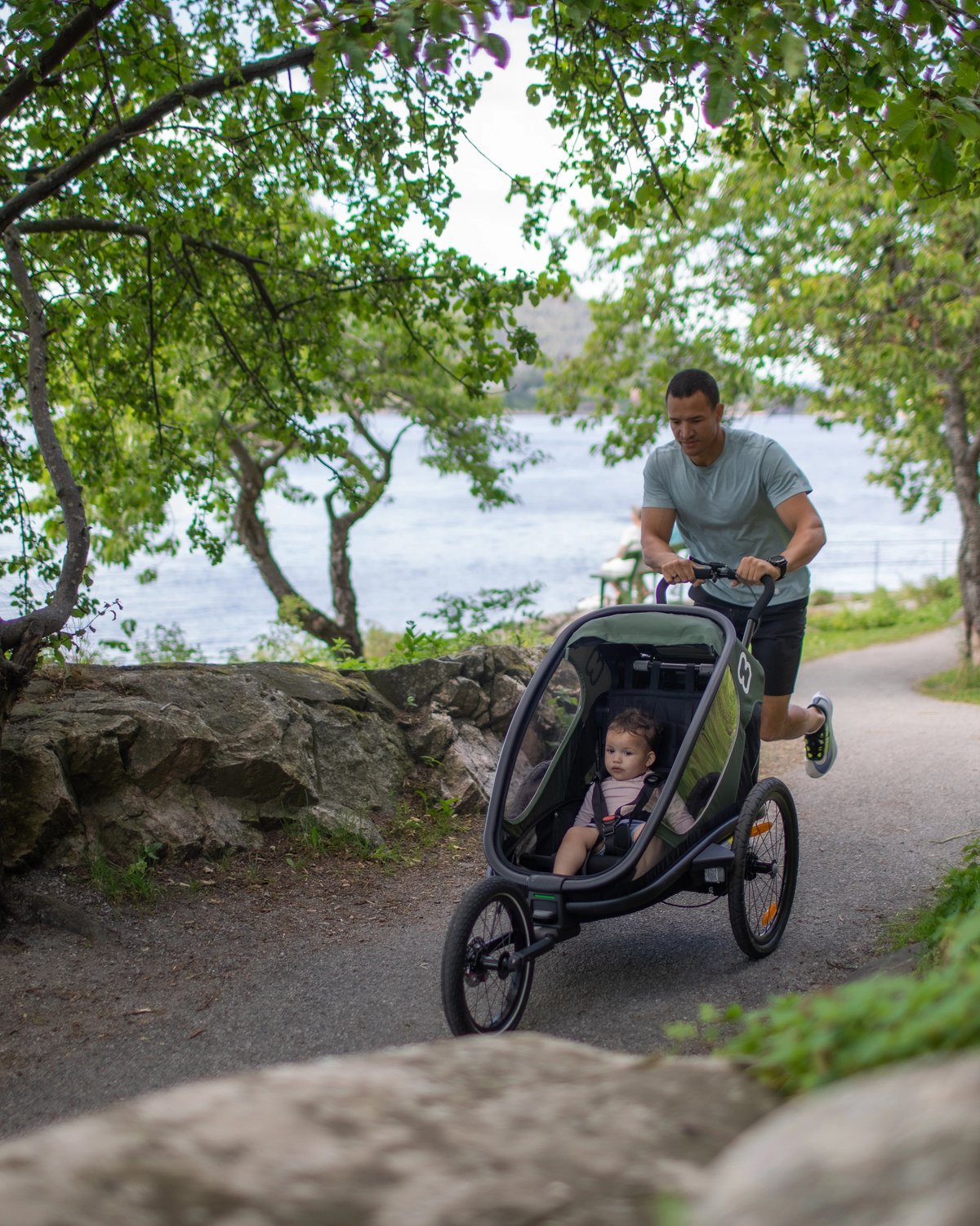 Terrenghjul m/ Håndbetjent Skivebrems til Hamax Outback Sykkelvogn Singel & Double