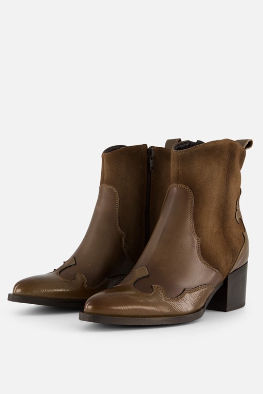 Linea Zeta Cowboylaarzen taupe Leer