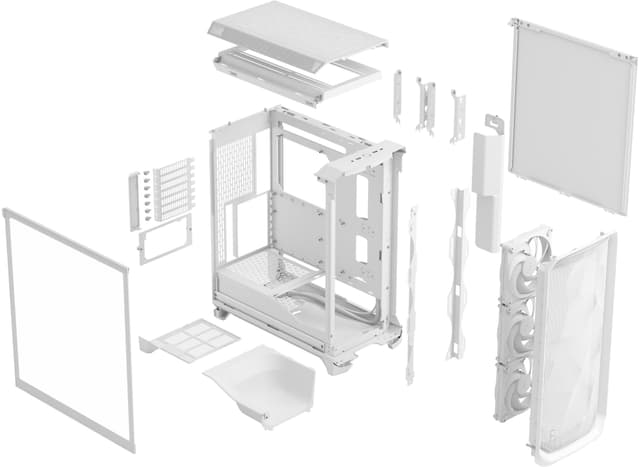 Fractal Design Meshify 3 PC kabinet (hvid/klar)