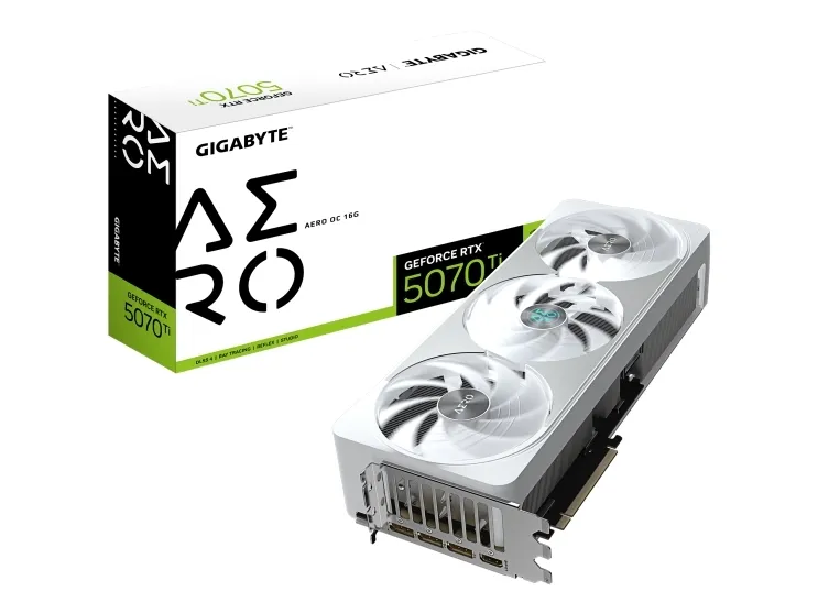 Gigabyte GeForce RTX 5070 Ti AERO OC 16G - Grafikkort - GeForce RTX 5070 Ti - 16 GB GDDR7 - PCI Express 5.0 - 3 x DisplayPort, HDMI