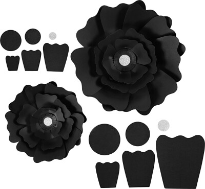 Papirblomster - Ø 15+25 CM - 230 G - Sort - 2 Stk