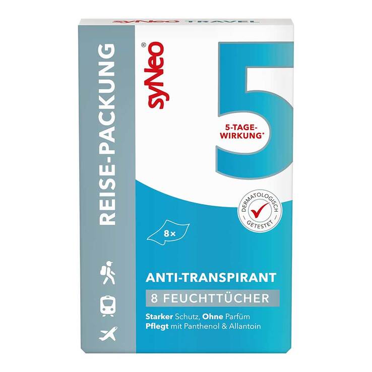 syNeo 5 Antitranspirant Reise-Packung unisex Tücher, 8X2.5 ml