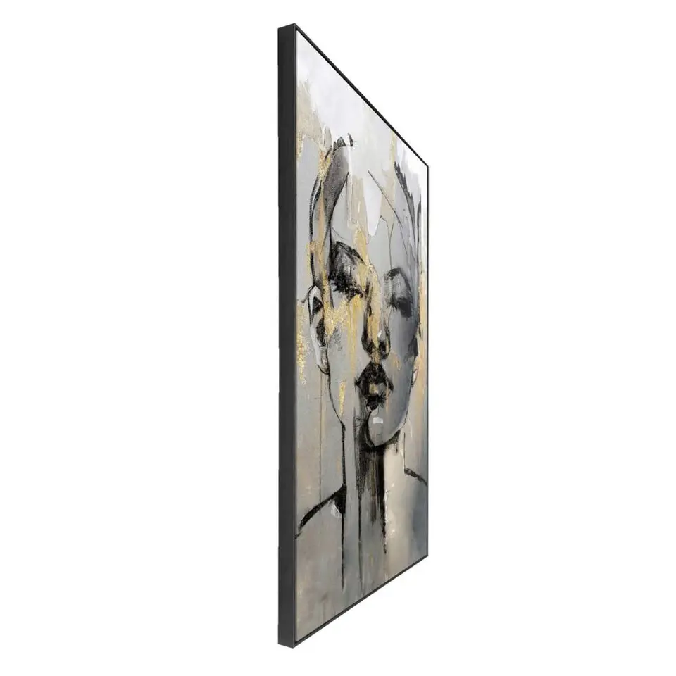 Schilderij vrouw met goud - 118x70 cm