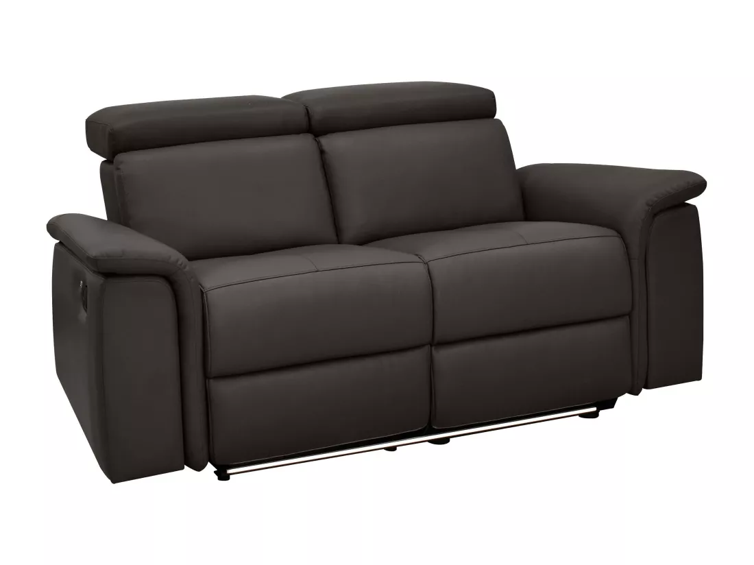 Pareli | Canapé 2 places avec fonction électrique en PU/cuir marron