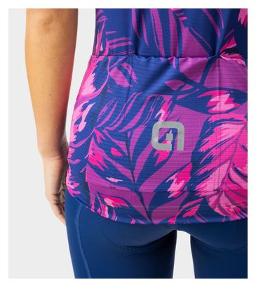 Maillot Manches Courtes Femme Alé Leaf Rose/Bleu
