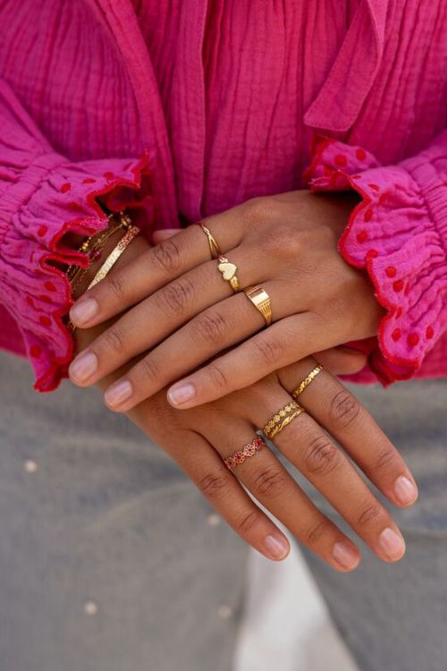Vintage ring met hartje minimalistisch