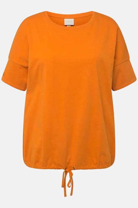 T-Shirt, Saumband, Rundhals, Halbarm, Biobaumwolle