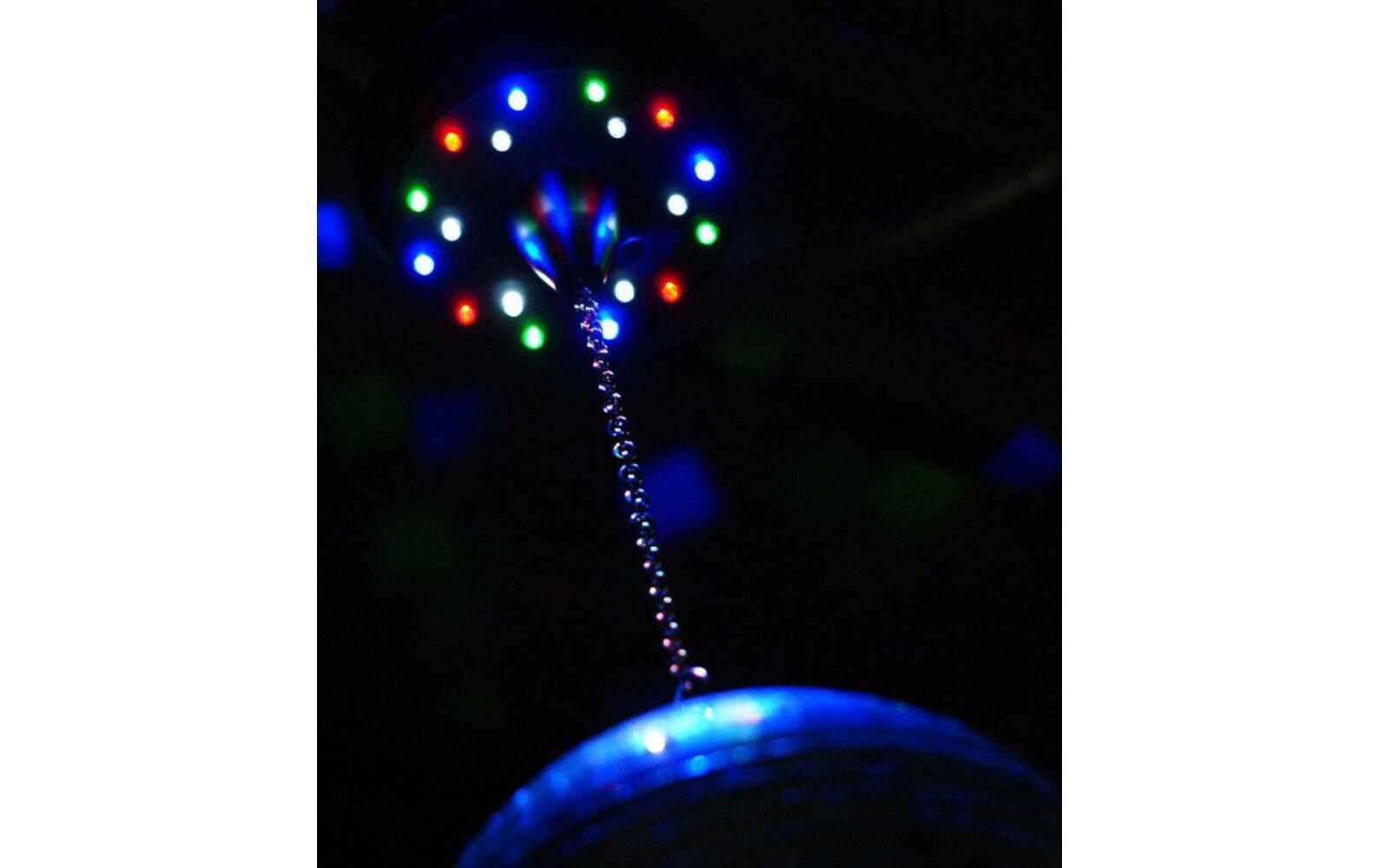Spiegelkugelmotor mit 18 LEDSpiegelkugelmotor mit 18 farbigen LEDs