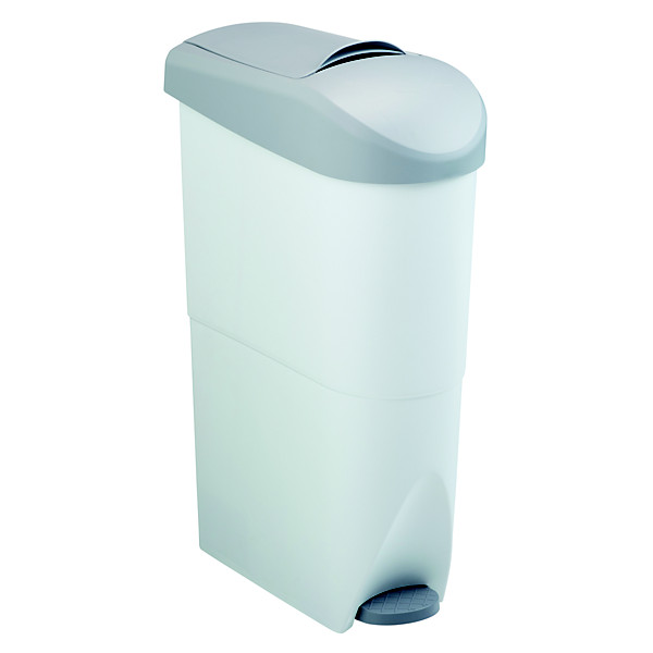 Poubelle hygiene feminine  plastique hera  15l - gris/blanc