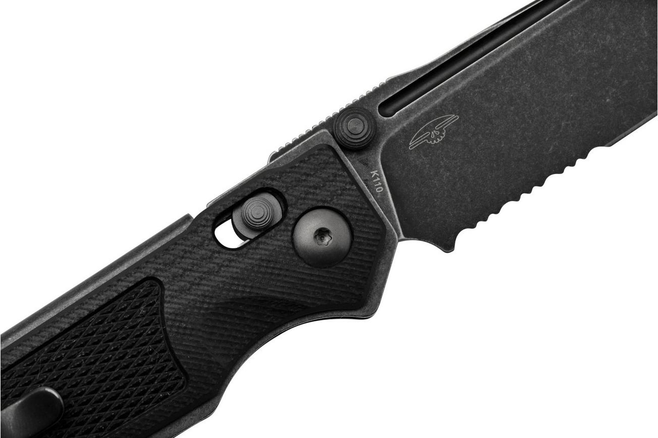 Real Steel Sacra TAC 7713B, K110 Serrated Black G10, zakmes