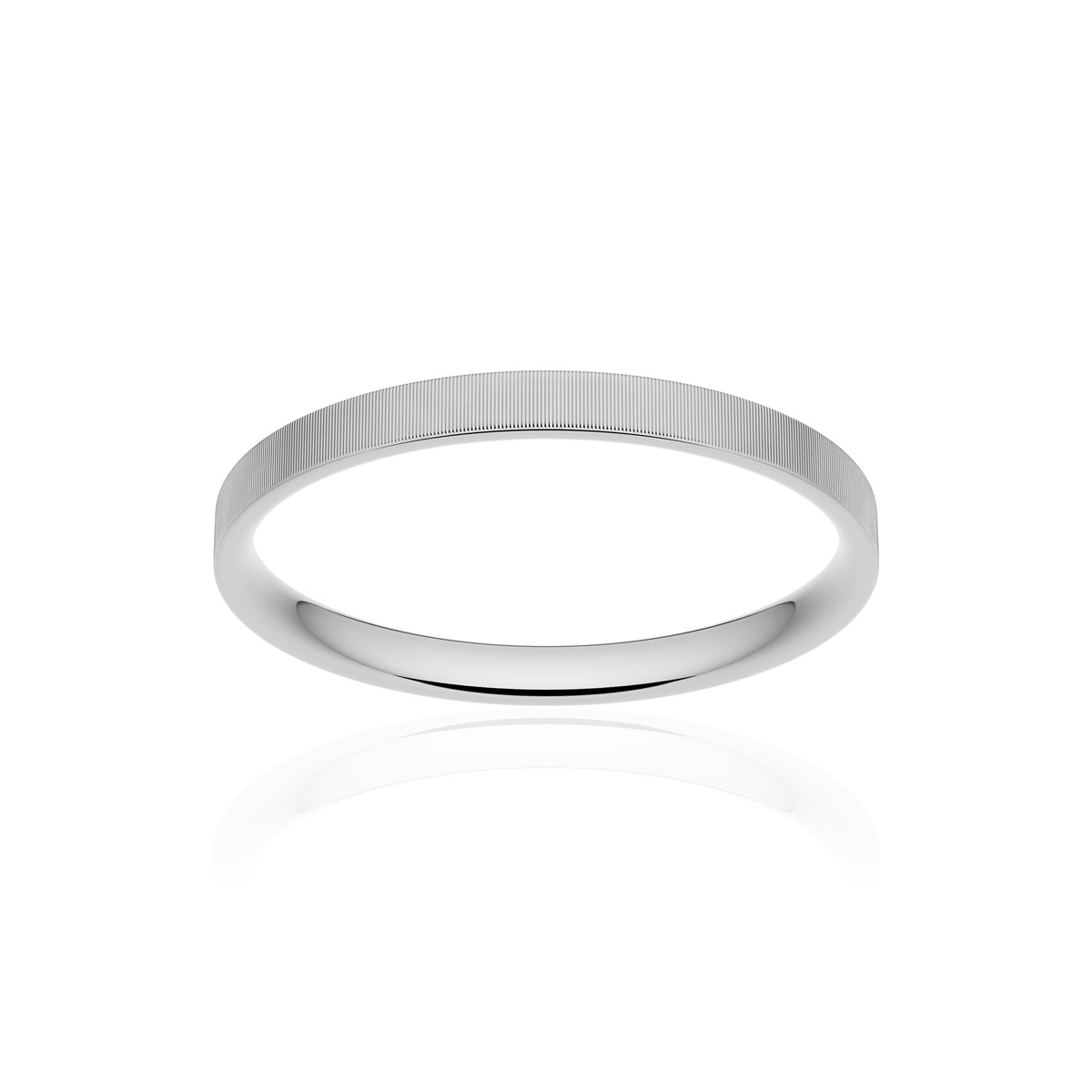 Alliance or 750 blanc mat ruban plat confort 2mm