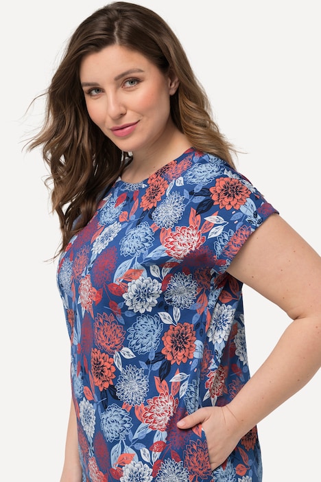 Bigshirts, 2er-Pack, Blüten, Rundhals, Halbarm