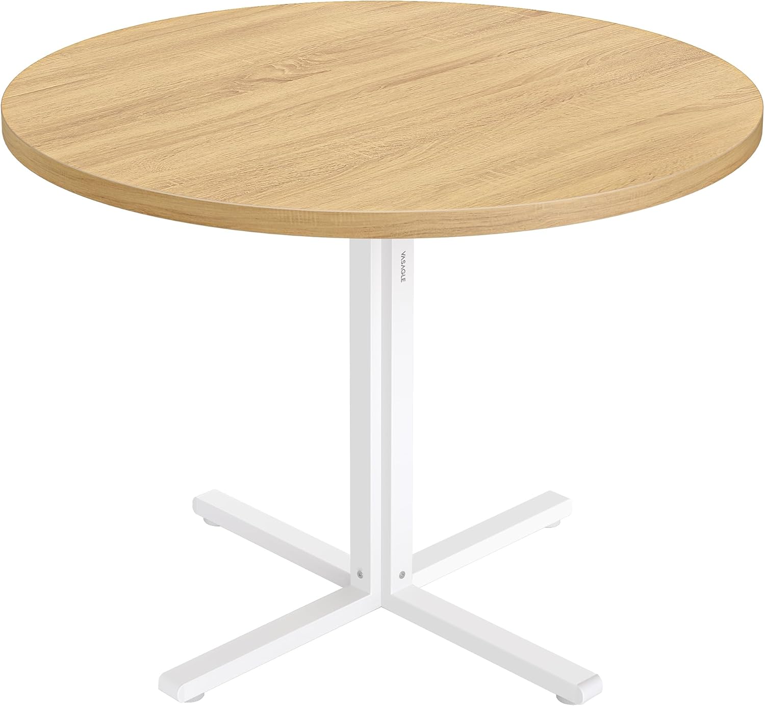 VASAGLE Esstisch rund, Esszimmertisch, klein Küchentisch für 4 Personen, Landhausstil, wasserresistente Oberfläche, 80 cm d, 74,8 cm H, für Esszimmer, Wohnzimmer, goldeichenfarben KDT082Y02