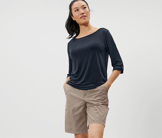 Funktionsshirt mit 3/4-Ärmel, dunkelblau