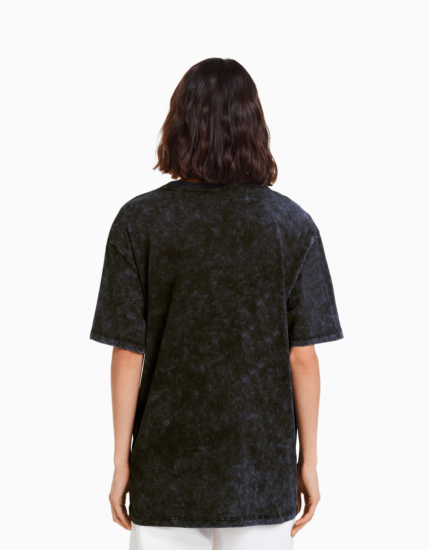 Camiseta oversized de manga curta estampada