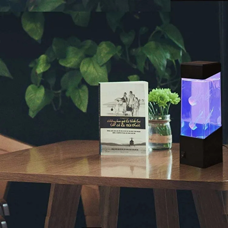 (230x75mm) LED Aquarium Lava Lampe Deko Stimmungsleuchte mit Quallen / Farbwechsel (USB)
