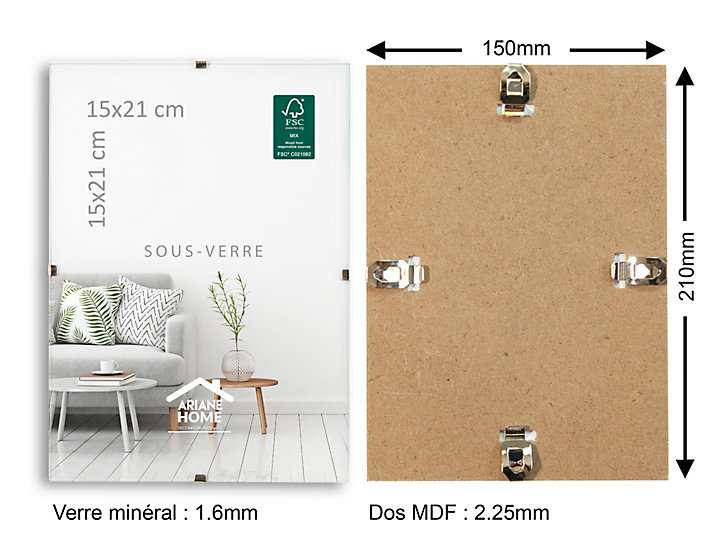 Cadre sous-verre Ariane Home l.15 x H.21 cm