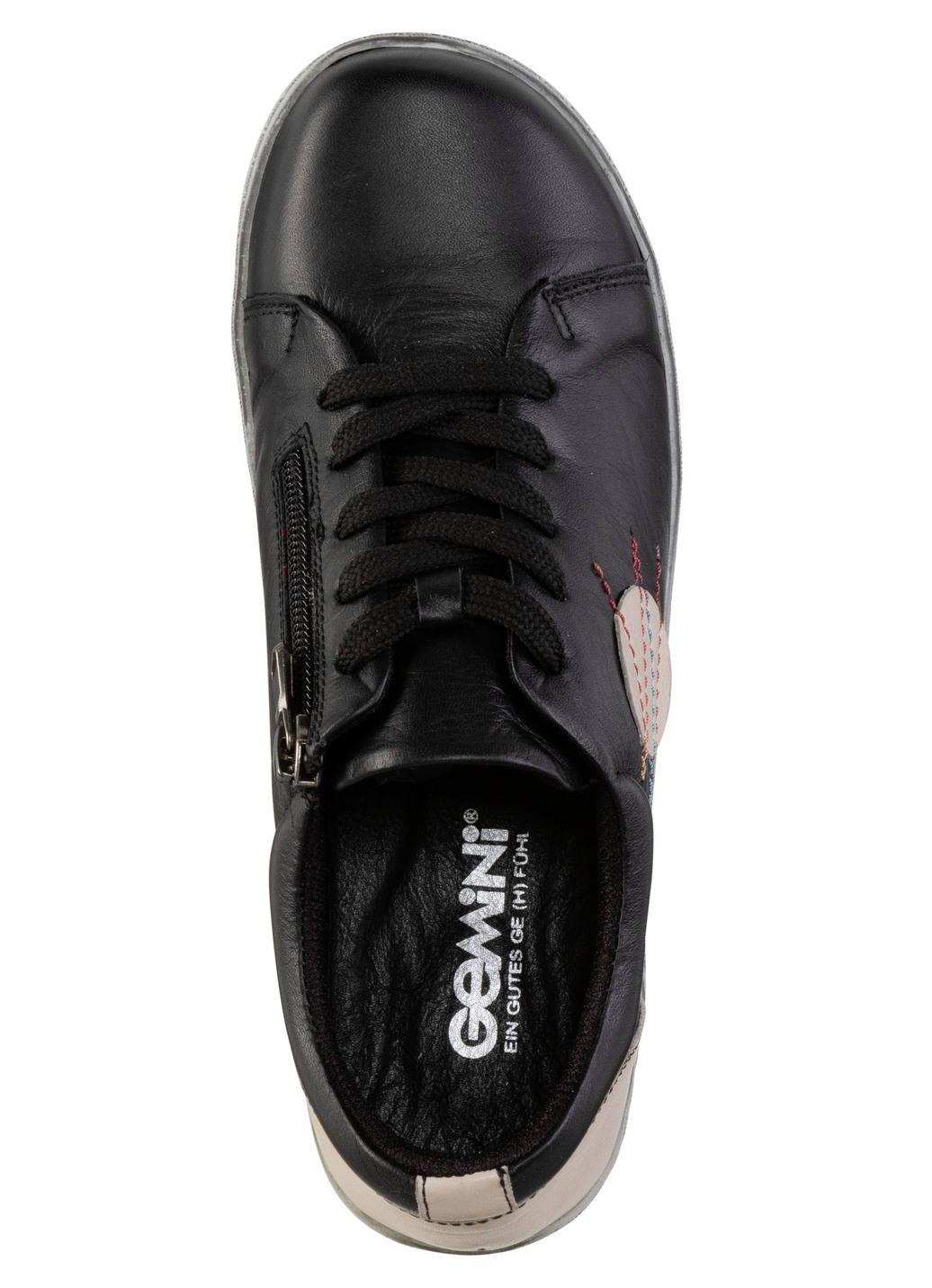Gemini Schnürschuh mit Lederapplikation und Ziersteppung