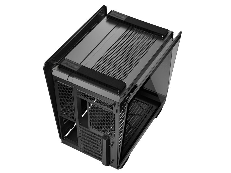 ASUS PC-Gehäuse TUF GAMING GT502 Horizon TG ARGB Schwarz Leistungsstarkes Midi-Tower-Gehäuse mit modularem Dual-Chamber-Design
