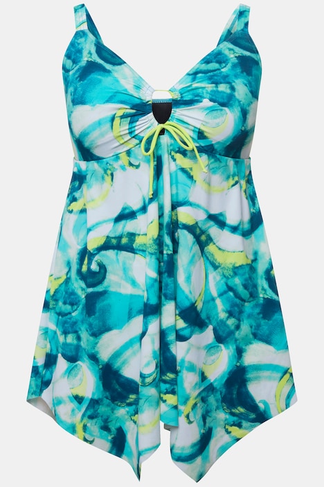 Badekleid, Wellenmuster, Softcups, Zipfelsaum