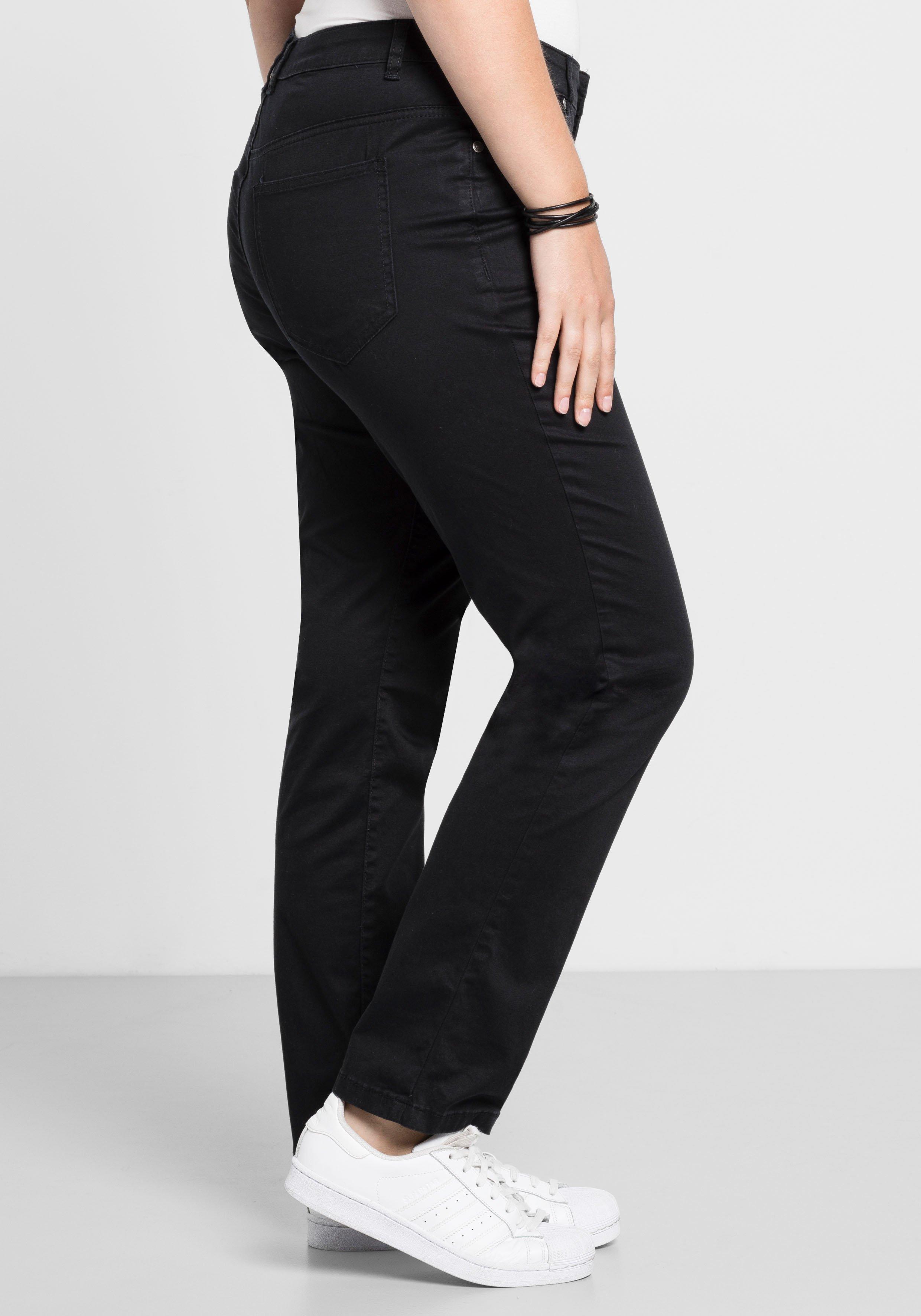 Schmale Stretchhose aus Baumwoll-Twill