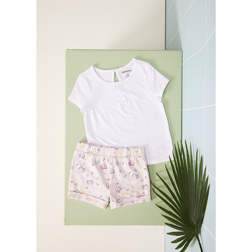 Lot de 2 shorts en jersey pour bébé fille - Bleu