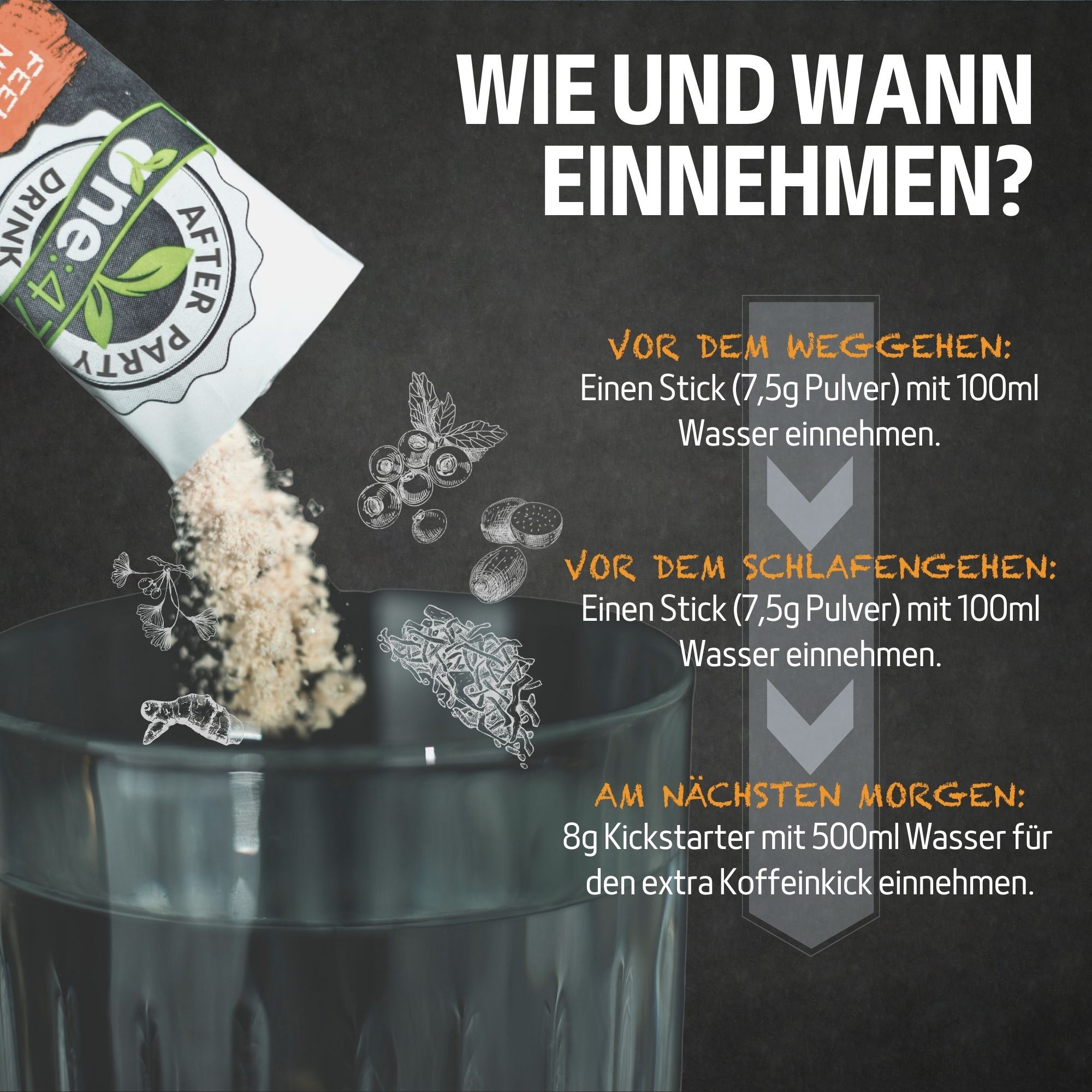 one:47® After Party Sticks mit Elektrolyten und Vitaminen