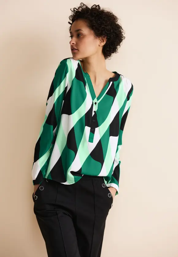 Viskose Bluse mit Print - fresh spring green