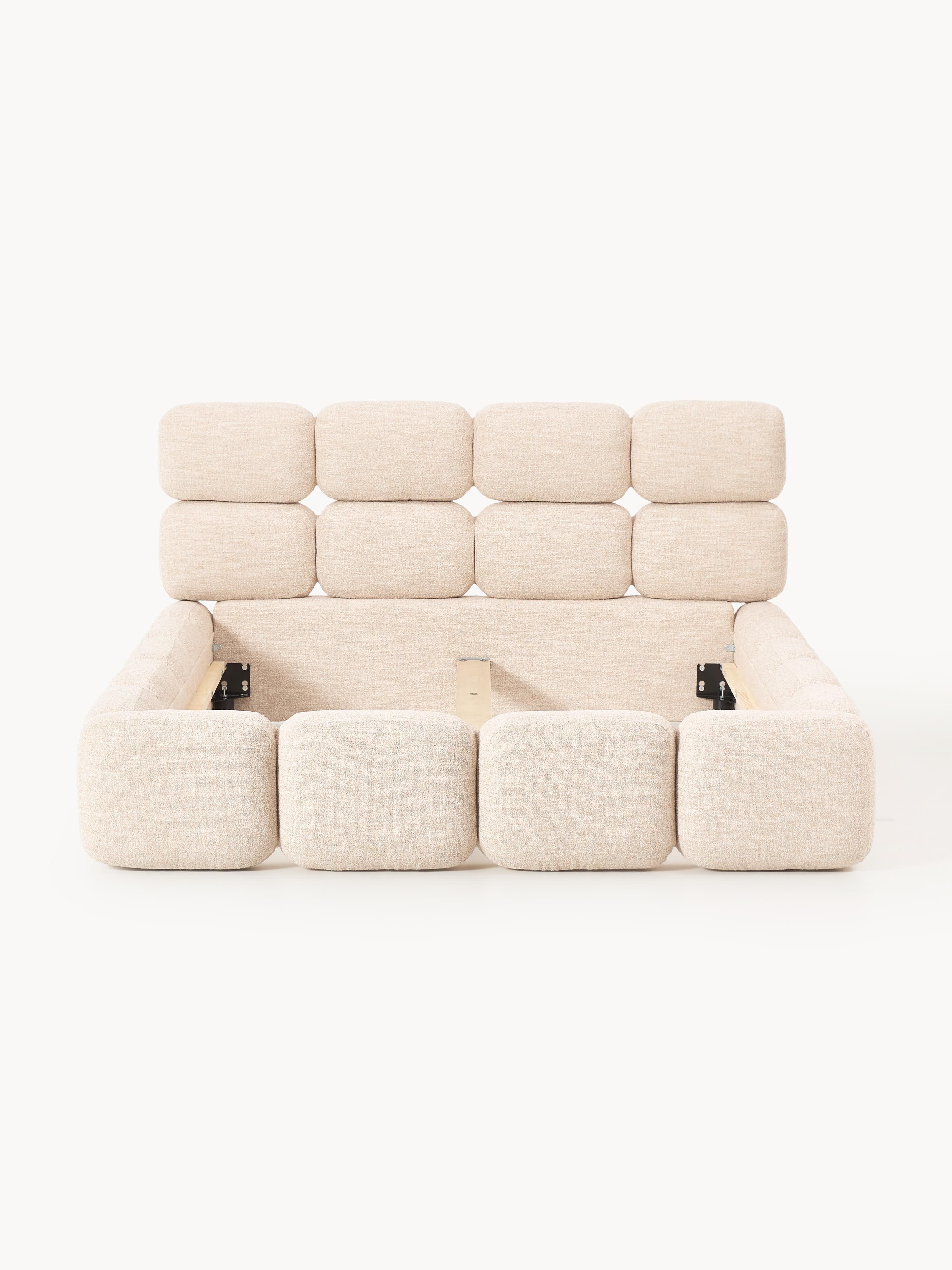 Gestoffeerd bed Tayla van bouclé