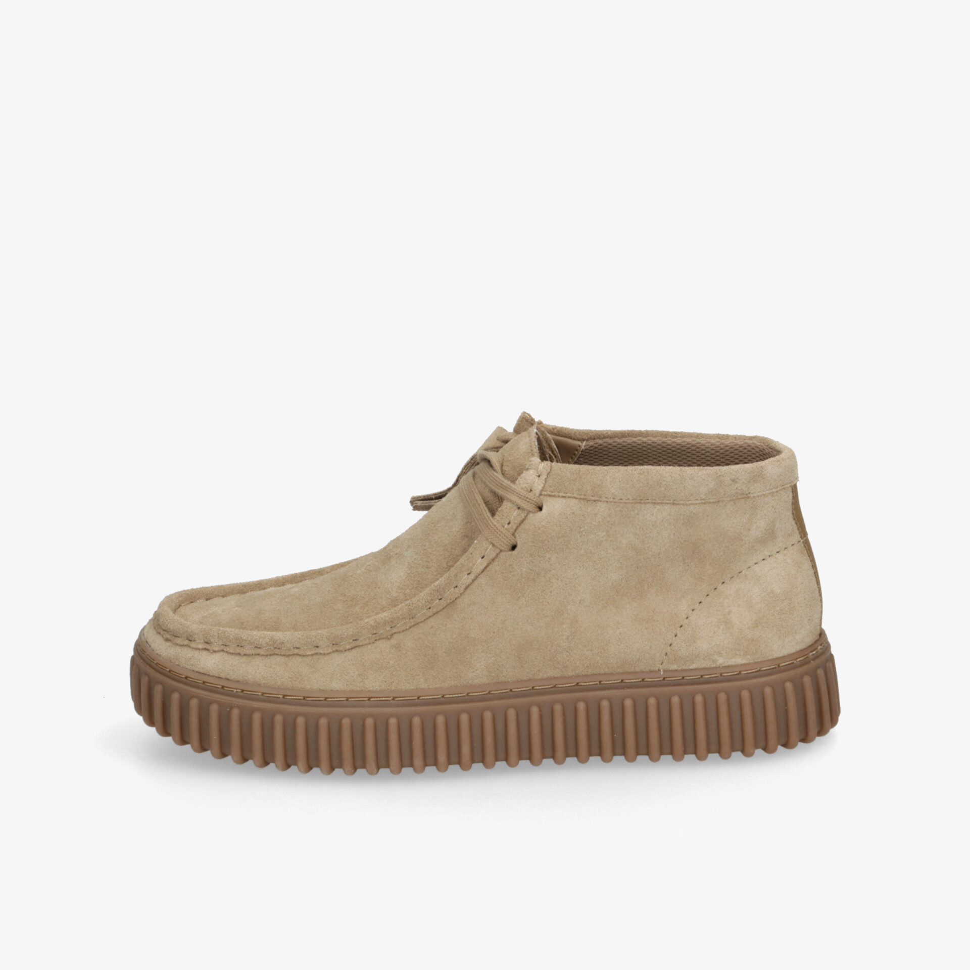 Clarks Torhill Hi Dark Sand Suede Herren Halbschuhe beige