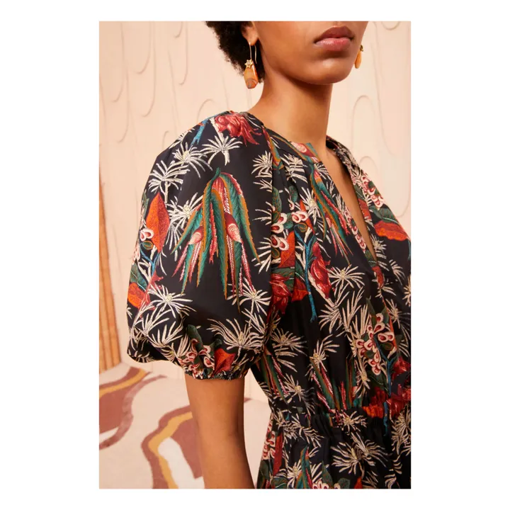 Ulla Johnson Robe Olina Popeline de Coton | Noir