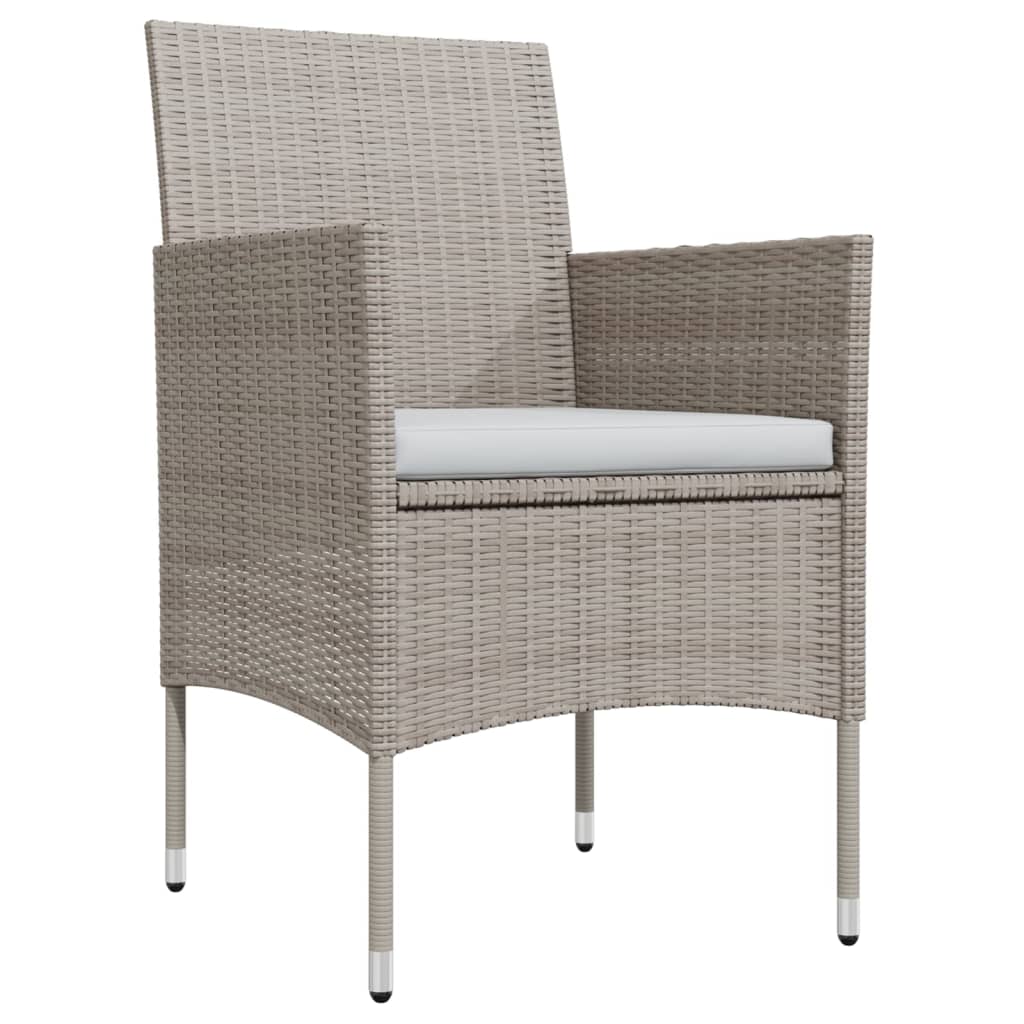 Mobilier de salle à manger de jardin coussins 5 pièces beige/noir