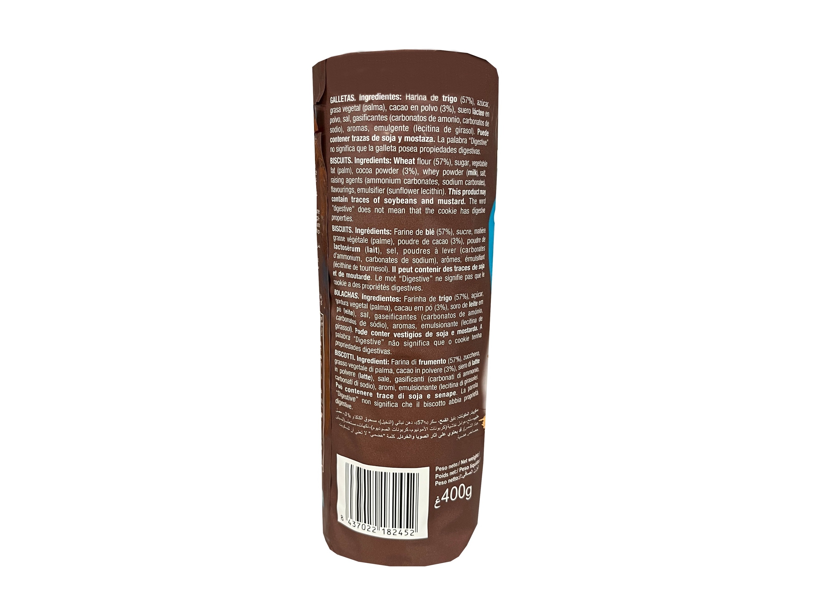 BOLACHAS FAMILY BISCUITS DIGESTIVE CACAO 400G