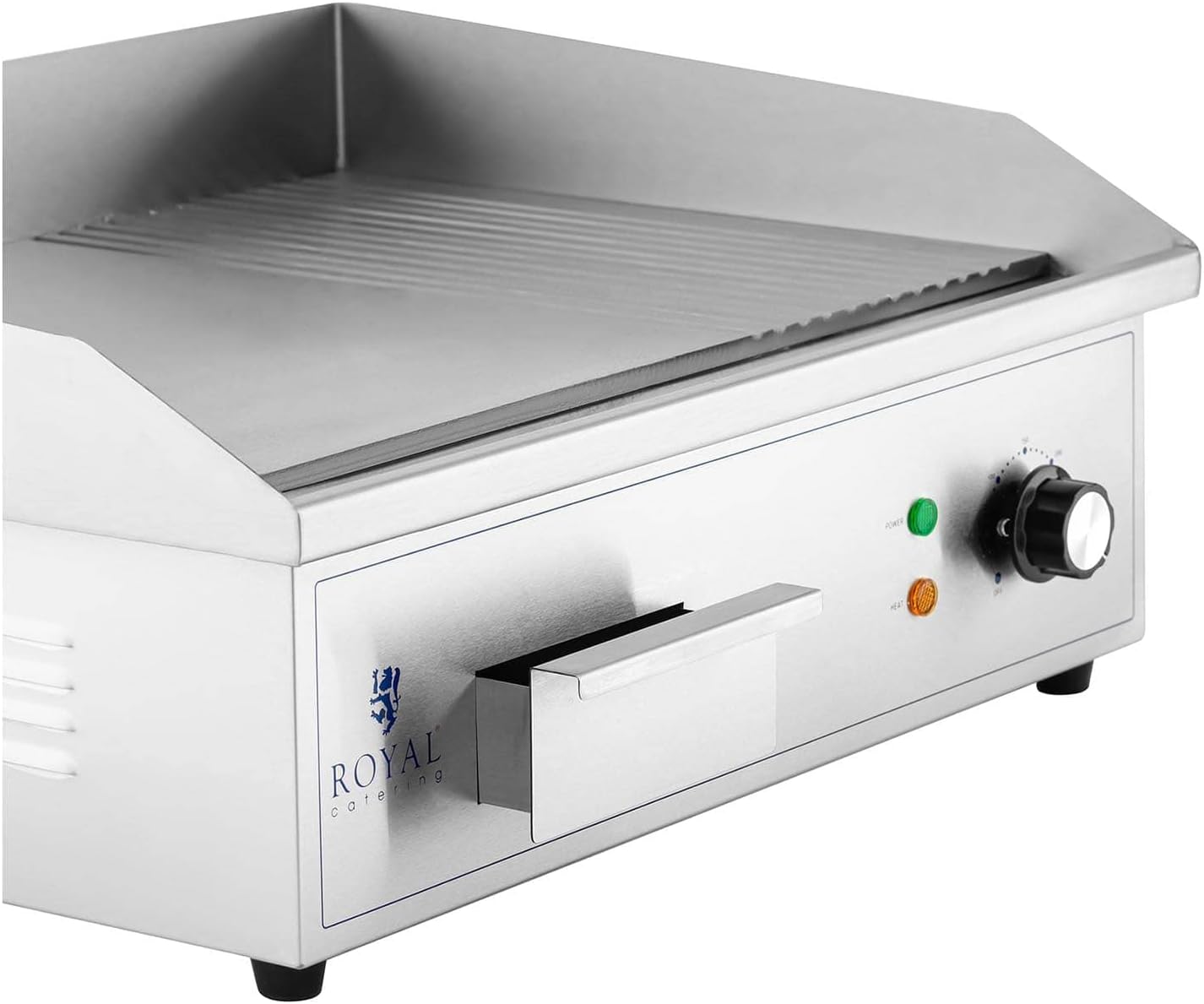 Royal Catering RCPG42-M Elektro Grillplatte 548 x 350 mm gerippt und glatt 3.000 W Elektrogrill Grillplatte Elektro Grill