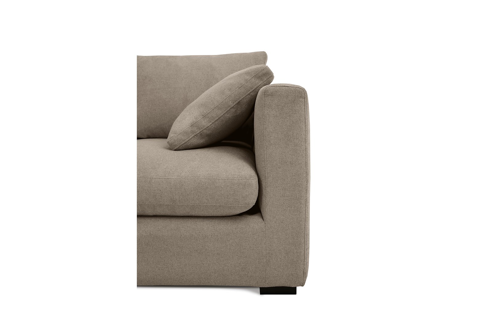Milano hjørnesofa 2,5 seter med åpen ende høyre. Tekstil Brooklyn 9 Cappuccino