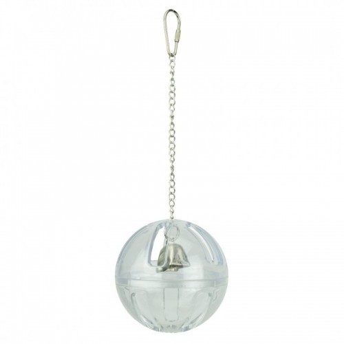 Esfera transparente em forma de papagaio com sino.