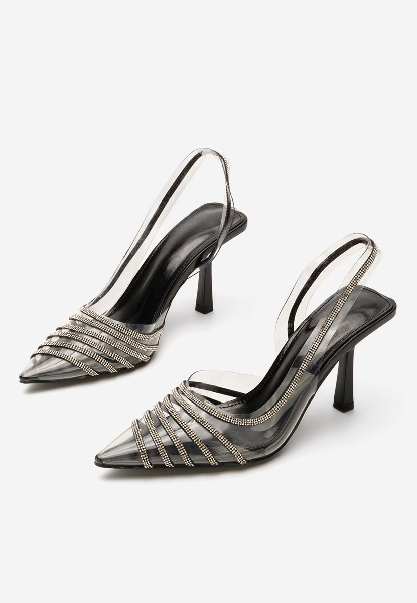 Chaussures à talon fin noirs Ella