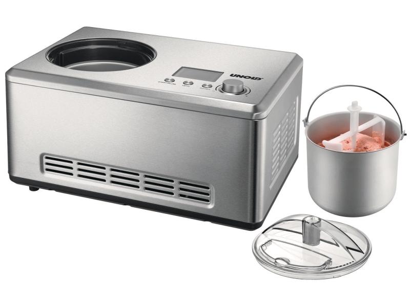 Unold Glacemaschine Nobile 2 l, Silber Eismaschine für 2 Liter Eiscreme