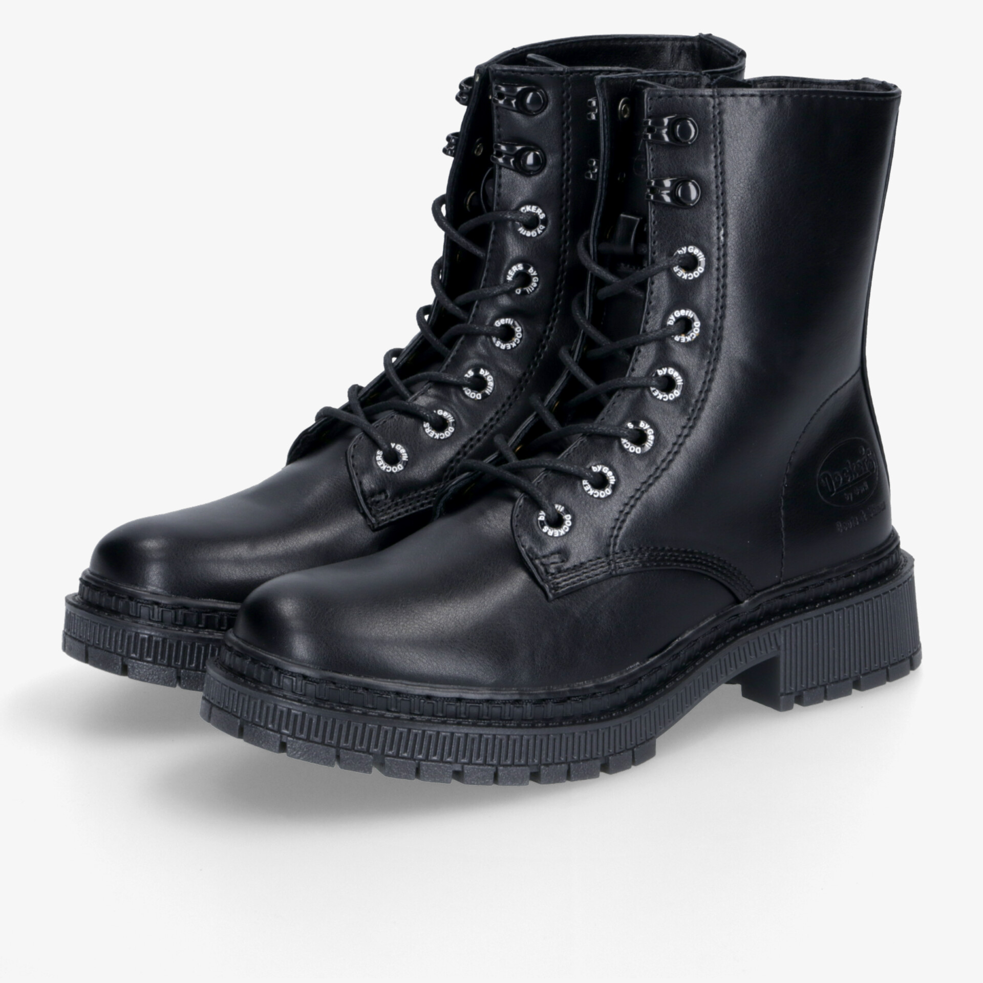 Dockers Damen Biker Boots schwarz
