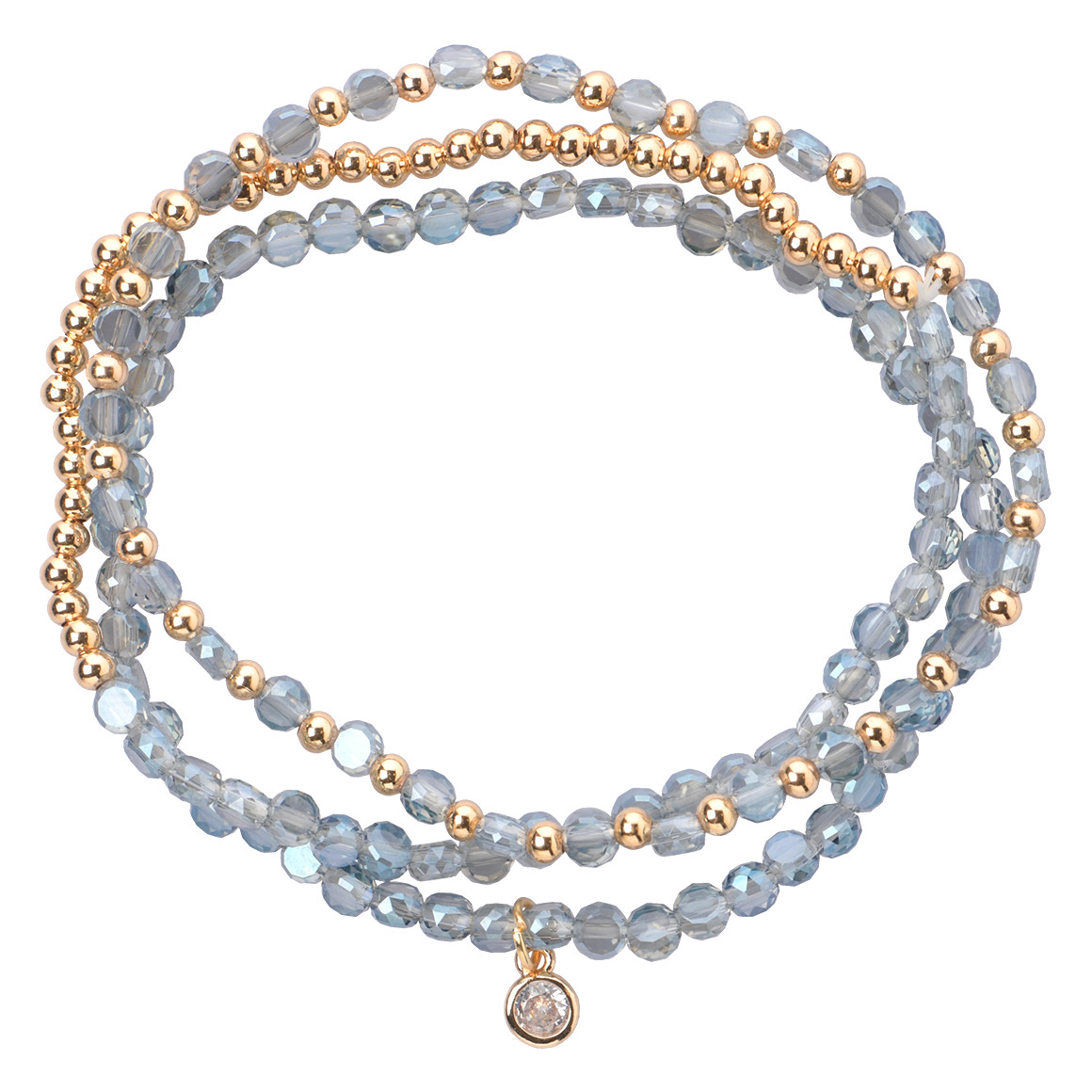 Gina Benotti 3 Damen Armbänder im Set blaugrau