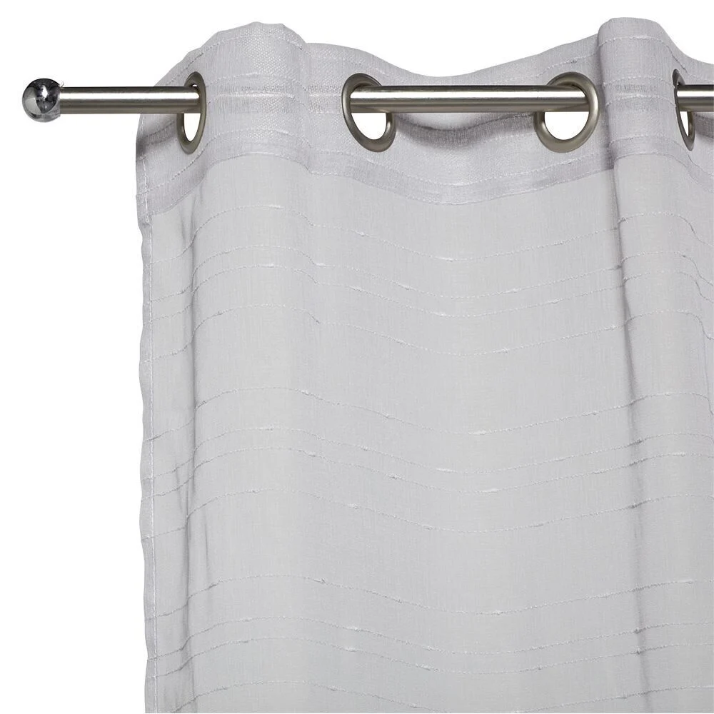 Voilage 140x240cm ligne surpiqûre polyester gris clair