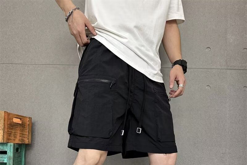 Capbrew - Effen cargoshorts met trekkoordtaille