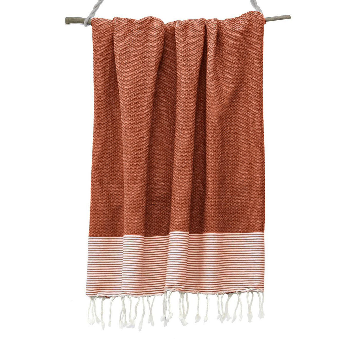 Febronie Fouta Nid d'Abeille Ibiza terracotta - 100x200 cm