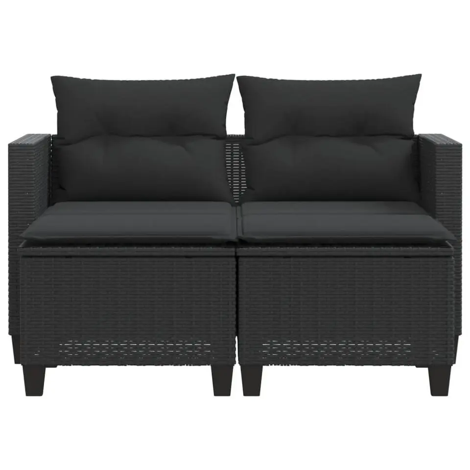 vidaXL - Tuinbank - Zwart - Poly rattan