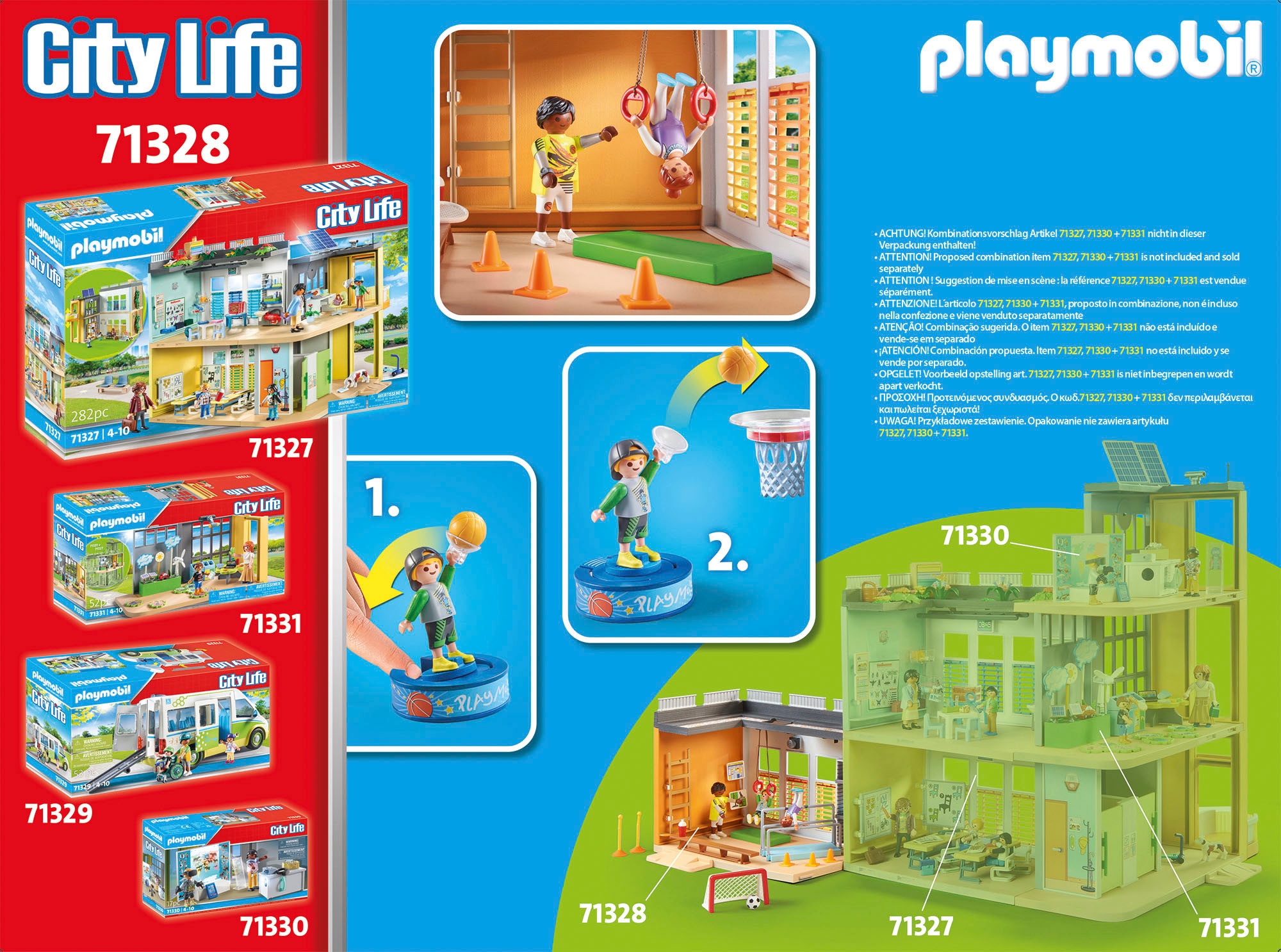 Playmobil® Konstruktions-Spielset »Anbau Turnhalle (71328), My City Life« Made in Germany