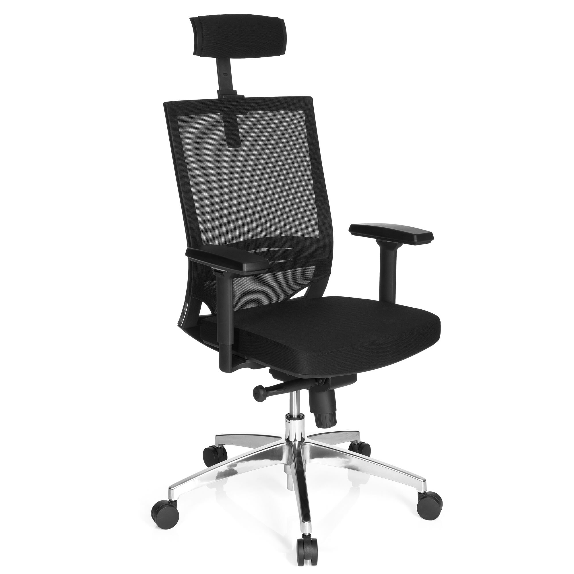 Profi Bürostuhl PORTO MAX HIGH Stoff/Netzstoff mit Armlehnen (höhenverstellbar) hjh OFFICE