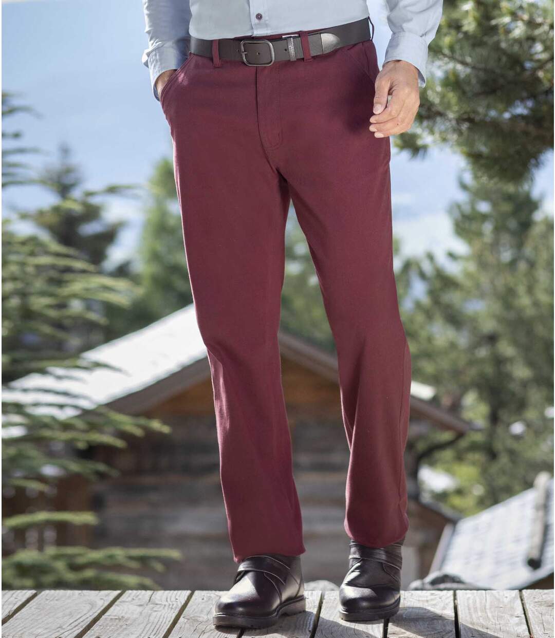 Pantalon Chino Stretch Bordeaux