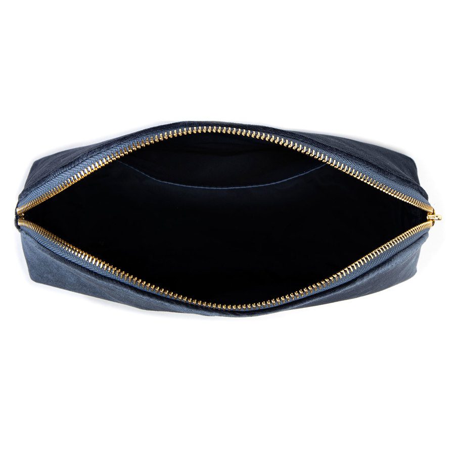 DARK Velvet Make-Up Pouch Large Sprakled Steel Blue