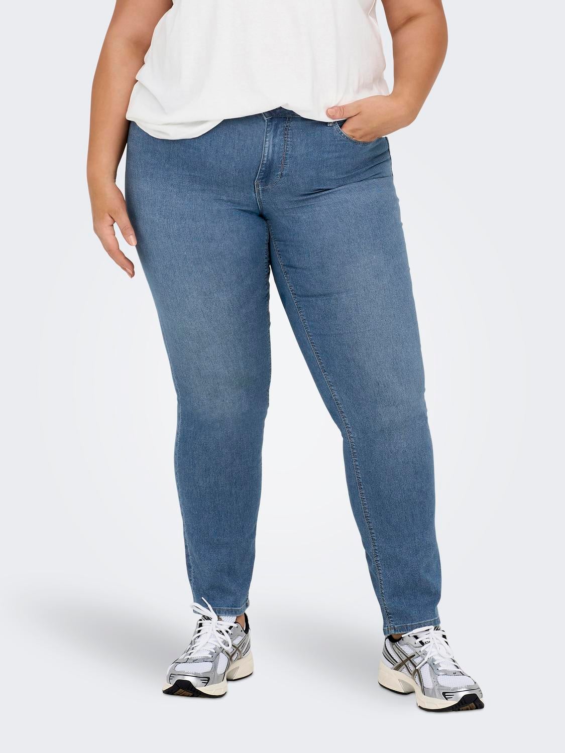 CARHIRIS Mittlere Taille Gerade geschnitten Jeans Light Blue Denim