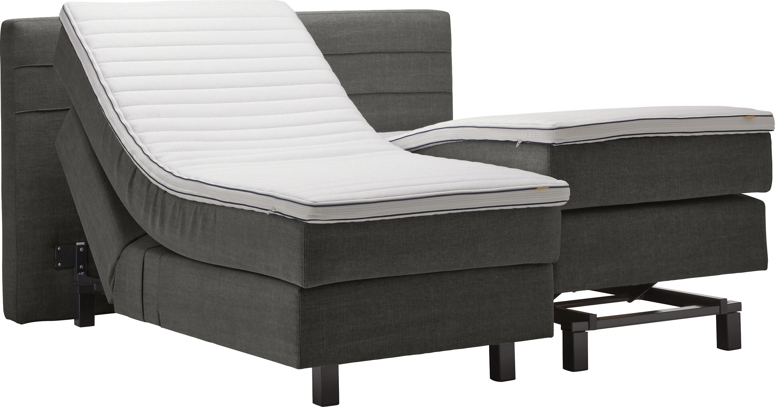bico GOODNIGHT Boxspringbett - Mittelgrau / B: 160.0 cm x T: 200.0 cm